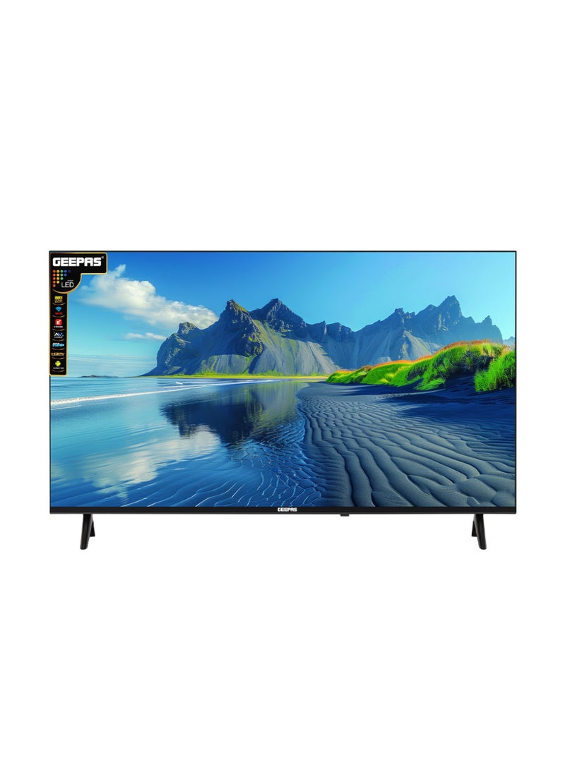 GEEPAS 43" Frameless HD Smart LED TV With Remote Control,HDMI & USB Ports, Head Phone Jack, PC Audio In,Wi-Fi, Android 14.0 with E-Share, YouTube, Netflix GLED4328SXHD Black - Image 1