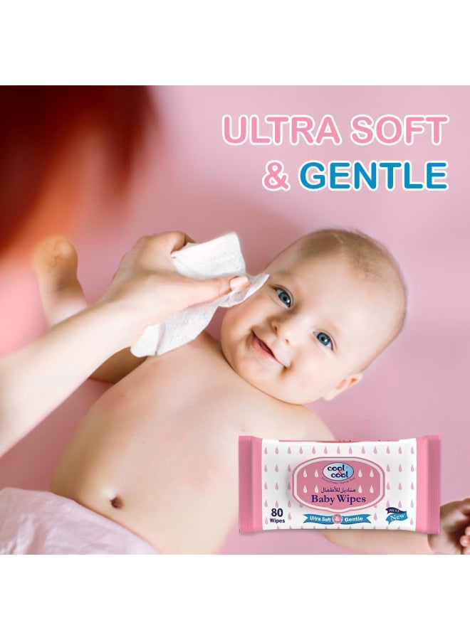 Cool & Cool - Baby Wipes 80 Sheets Pack Of 12 - Image 1