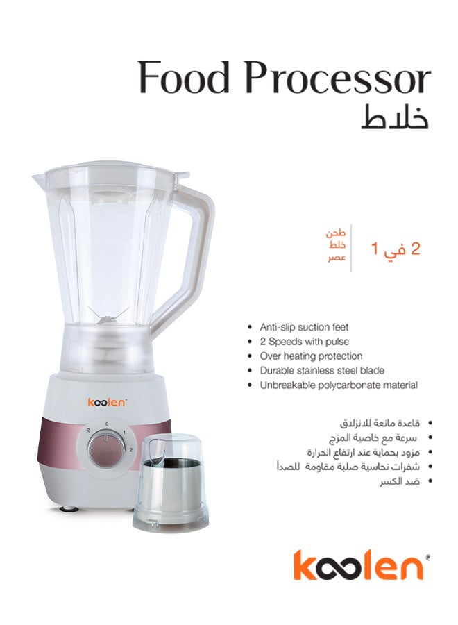 كولن خلاط 2 في 1 بقدرة 450 وات 1.5 L 450 W 801102002 أبيض  - Image 2