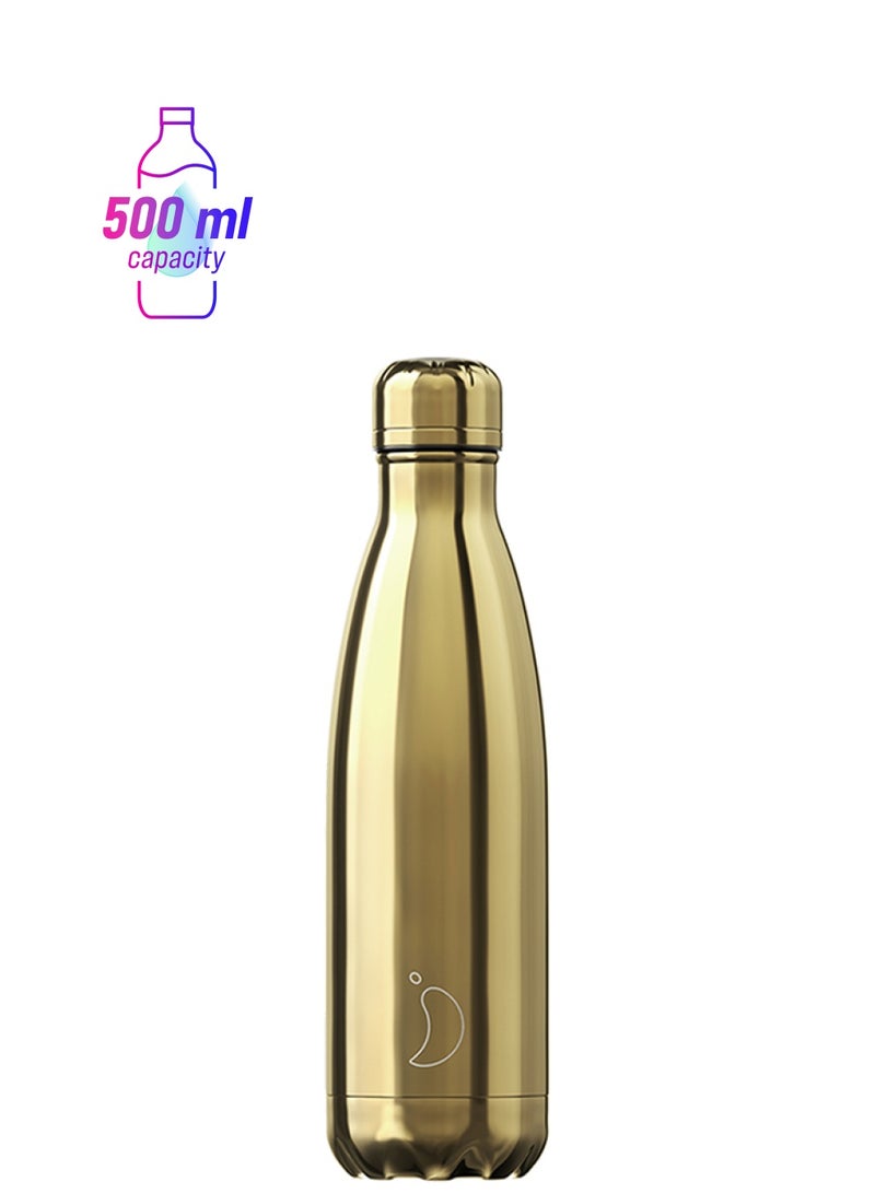 تشيليز زجاجة مياه كروم ذهبي