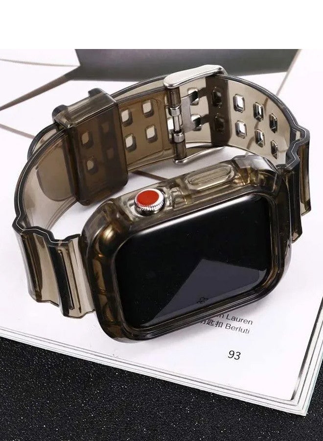 MARGOUN - Apple Watch 42/44mm Waterproof Replacement Band And Case Protector Anti Scratch Anti Dust Watch Band Brown - Image 1