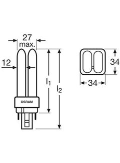 Osram CFL Dulux D/E 26W Plug In Base Interna W/827 Bulb White  - Image 2