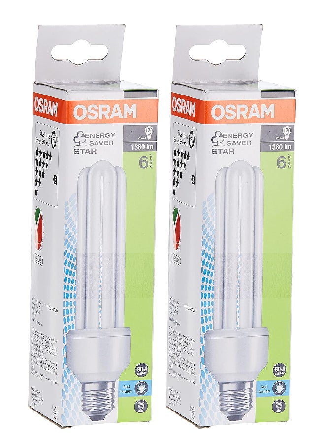 Osram - Pack Of 2 CFL T4 Stick 23W Day Screw Set White - Image 1