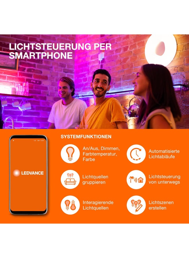 LEDVANCE - Ledvance Led Lamp, Base: E27, Warm White, 2500 K, 5.50 W, Replacement For 45 W Incandescent Bulb, Smart+ Filament Edison Dimmable Energy Efficiency Class White - Image 1