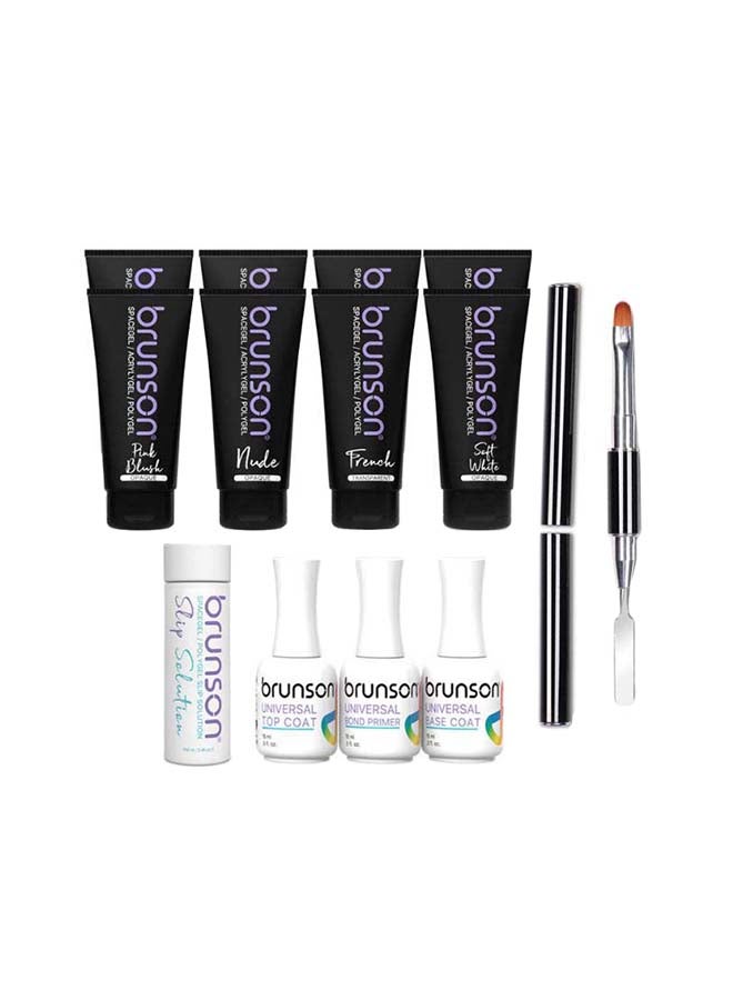 brunson Poly Nail Gel Kit Opaque Including With Slip Solution Top And Base Coat Bond Primer Poly Gel Kit - Image 1
