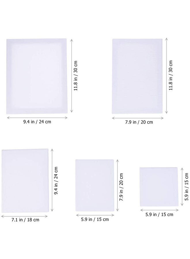 لوحات رسم فنية من قماش الكانفاس المُمَدّد من سوبفوكس مكونة من 10 قطع أبيض - Image 5