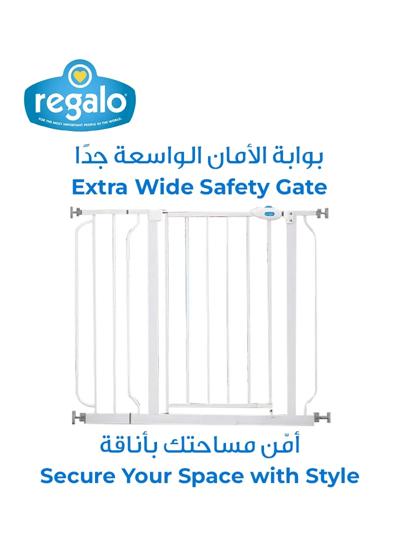 Regalo Easy Step Walk-Through Safety Gate | Adjustable Baby Gate for Doorways & Stairs | Fits 29.3 to 38.5 Inches Wide | 30 Inches Tall | Pressure Mount | Secure & Durable