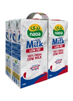 Nada Long Life Milk Low Fat Plain 1Liters Pack of 4  - Image 1