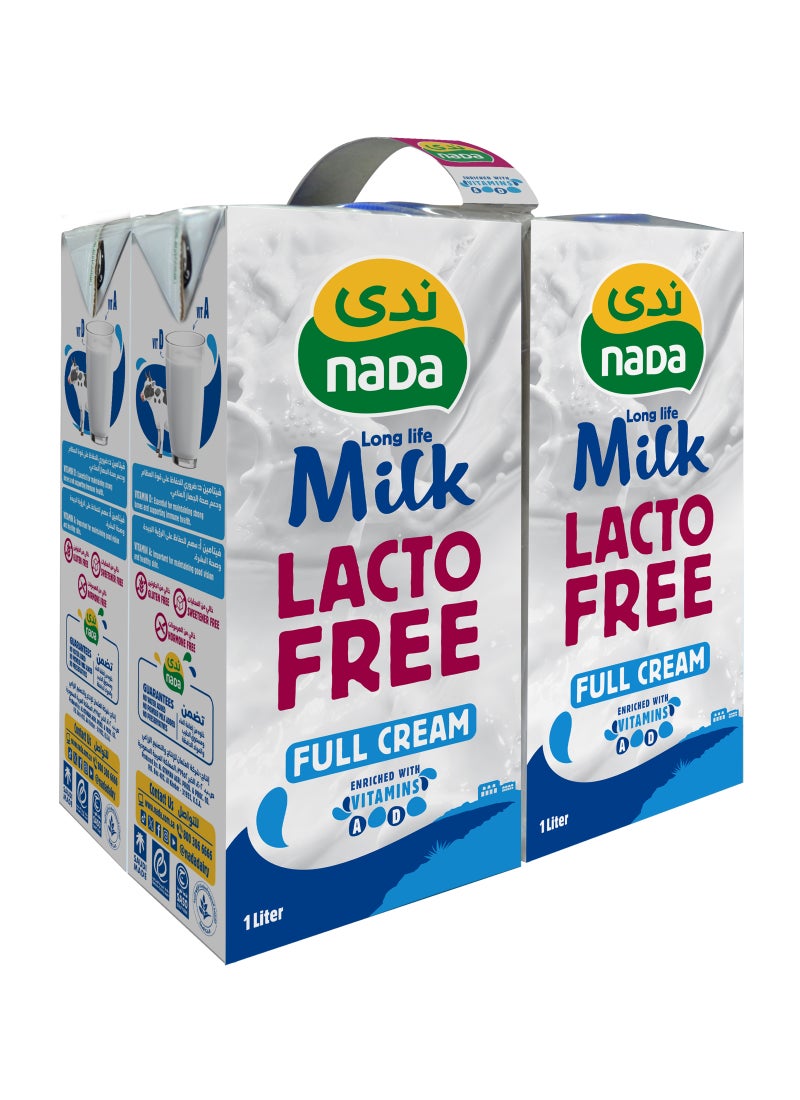 Nada Long Life Milk Low Fat Plain 1Liters Pack of 4  - Image 1