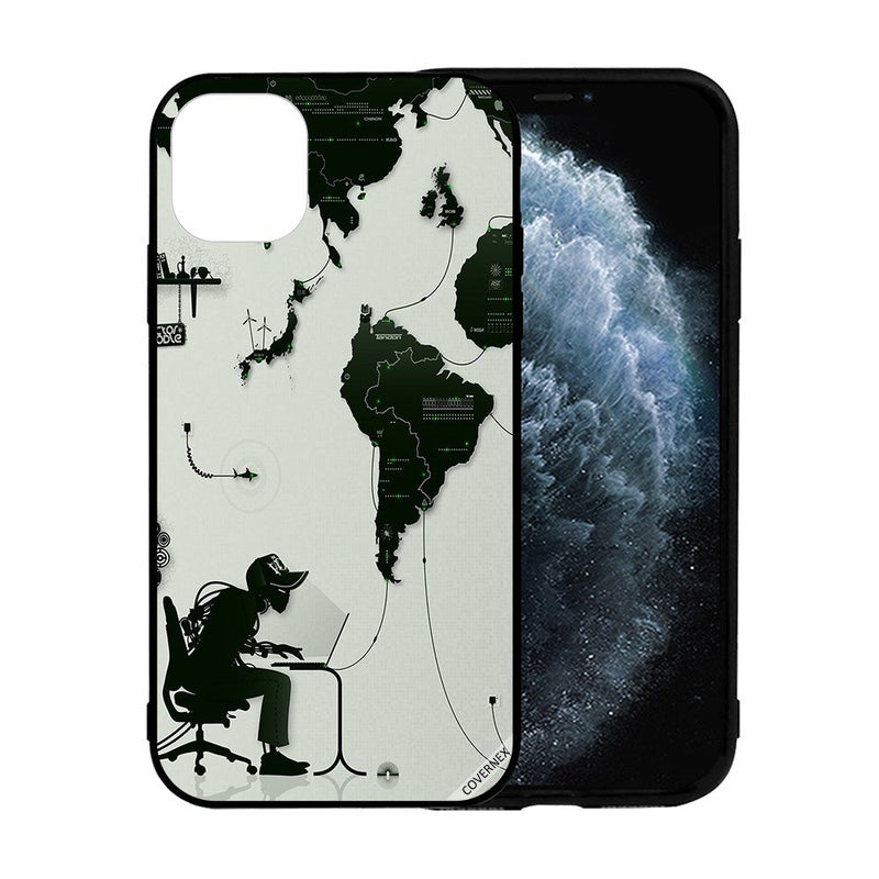 كوفرنيكس غطاء حماية واق لهاتف أبل آيفون 12 ميني أبيض/ أسود - Image 2