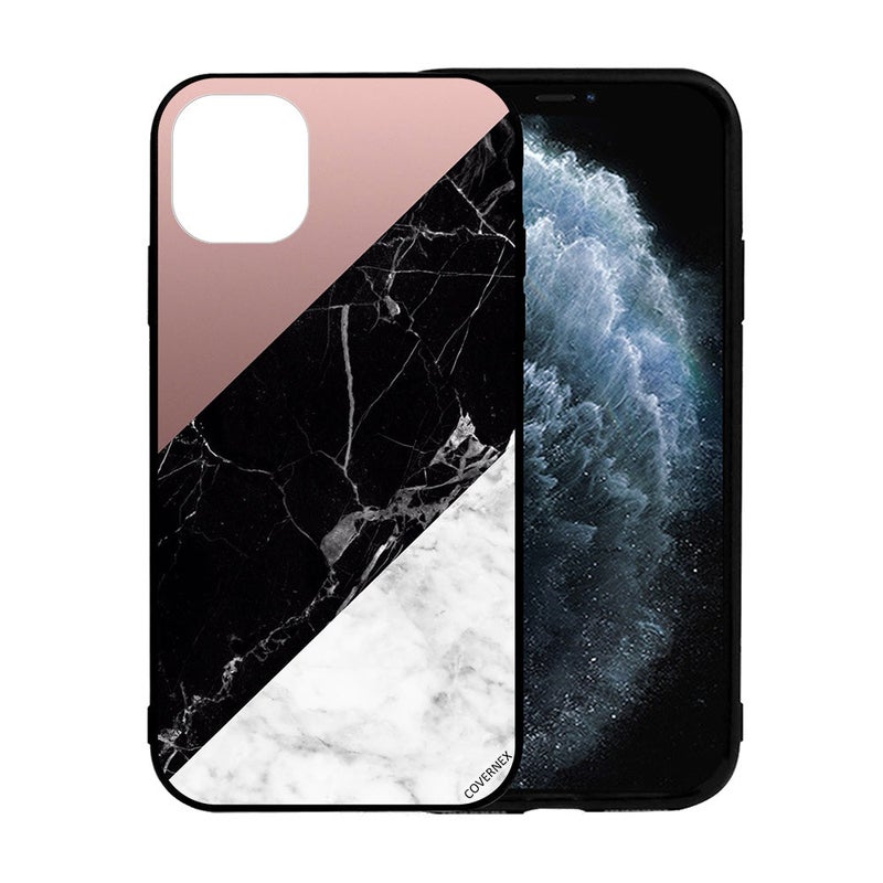 كوفرنيكس غطاء حماية واق لهاتف أبل آيفون 12 ميني اسود/أبيض/زهري - Image 2