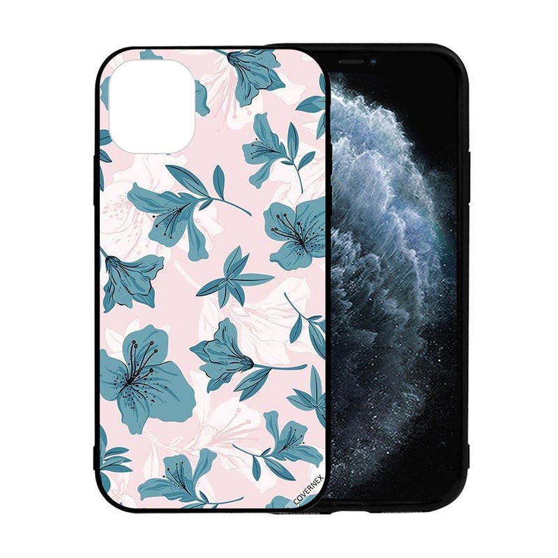 Covernex Apple iPhone 12 Mini Protective Case Cover Printed Featuring Dark Green Floral Pattern DESIGN_0620 - Image 2
