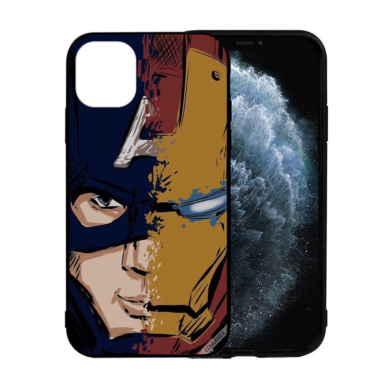 كوفرنيكس غطاء حماية واق لهاتف أبل آيفون 12 ميني طبعة كابتن أمريكا آيرون مان - Image 2