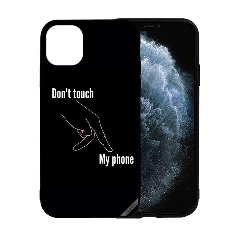 Covernex Apple iPhone 12 Mini Protective Case Cover Printed Featuring Don't Touch My Phone B&W DESIGN_1235 - Image 2