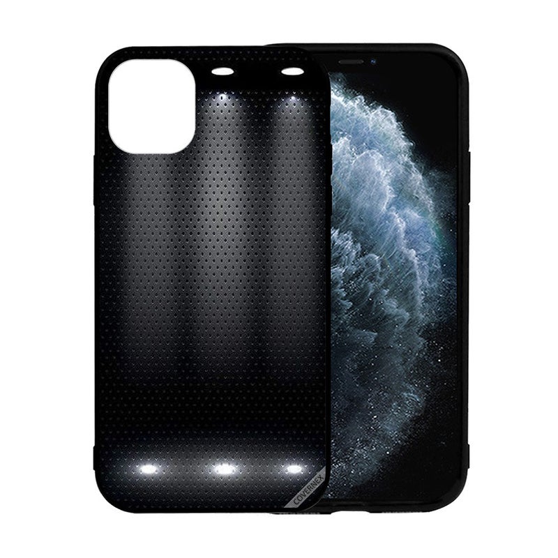 Covernex Apple iPhone 12 Mini Protective Case Cover Printed Featuring Lights ON oBlack Dosted Pattern DESIGN_1412 - Image 2