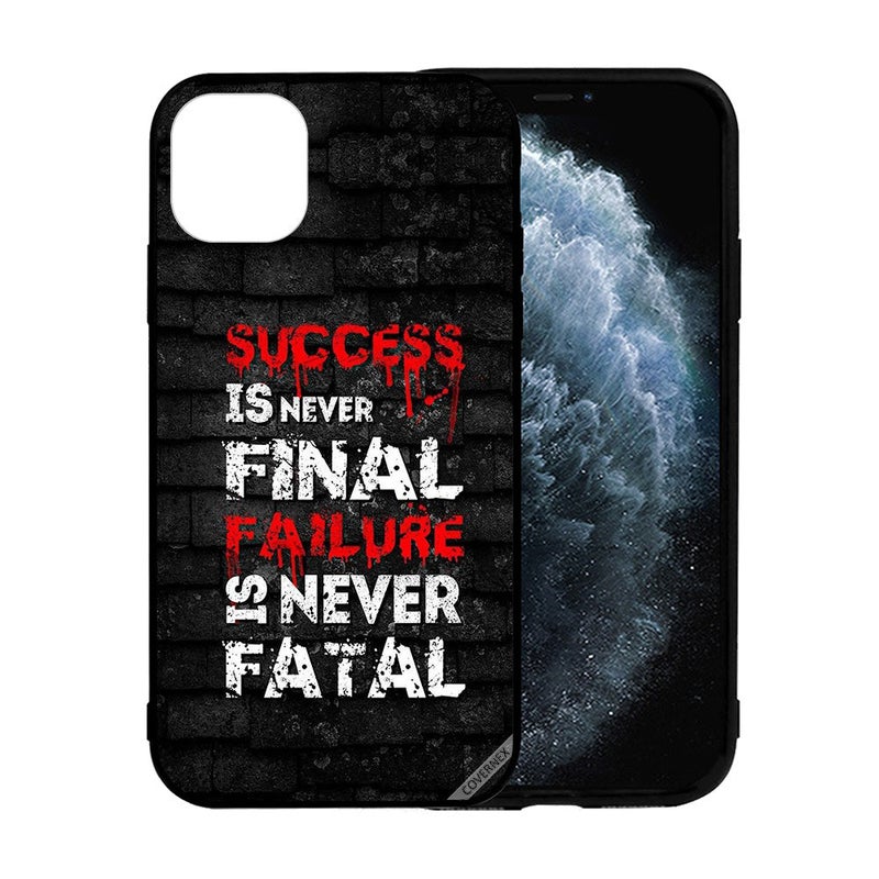 Covernex Apple iPhone 12 Mini Protective Case Cover Printed Featuring Success is Never Final DESIGN_1931 - Image 2