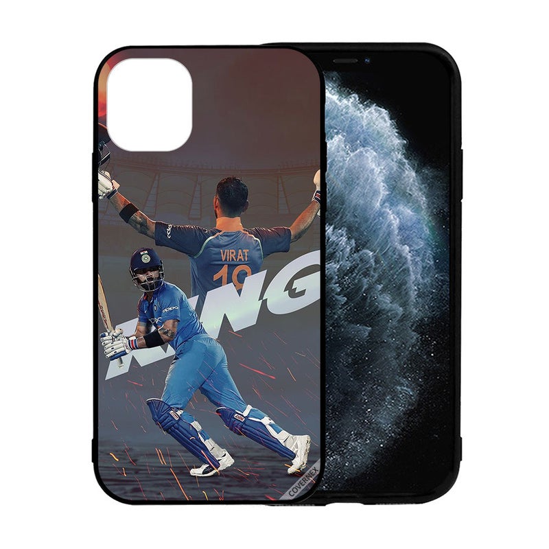 كوفرنيكس غطاء حماية واق لهاتف أبل آيفون 12 ميني طبعة صورة اللاعب فيرات وعبارة "The King" - Image 2