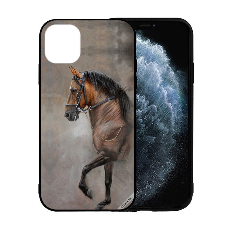 كوفرنيكس غطاء حماية واق لهاتف أبل آيفون 12 تصميم لصورة حصان كلاسيكي - Image 2