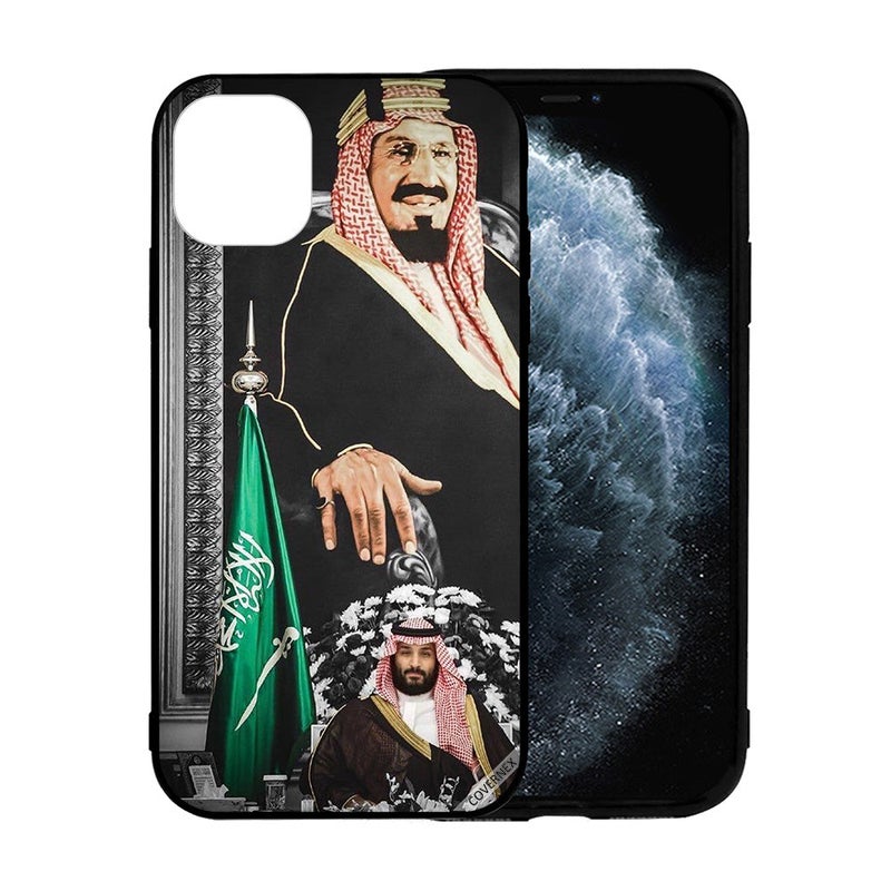 كوفرنيكس غطاء حماية واق لهاتف أبل آيفون 12 بطبعة لصاحب السمو الأمير محمد بن سلمان وجلالة الملك عبد العزيز آل سعود - Image 2