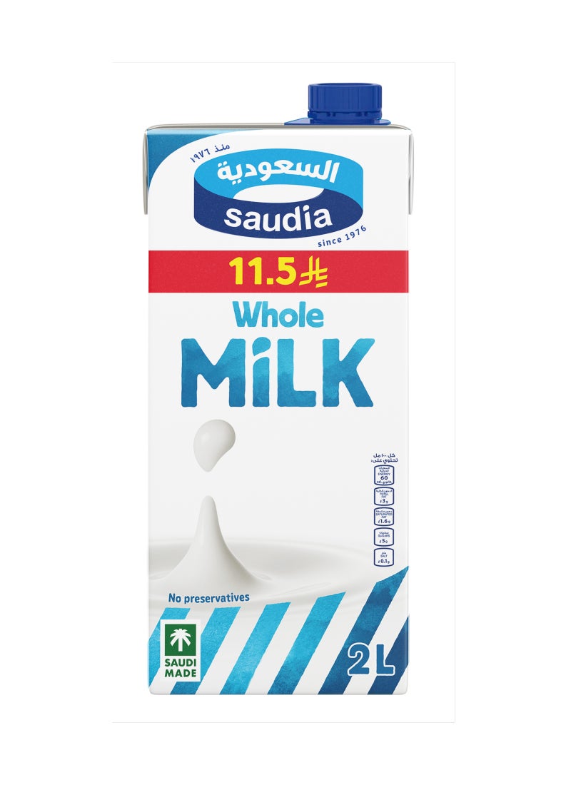 Saudia Long Life Whole Milk 2Liters - Image 1