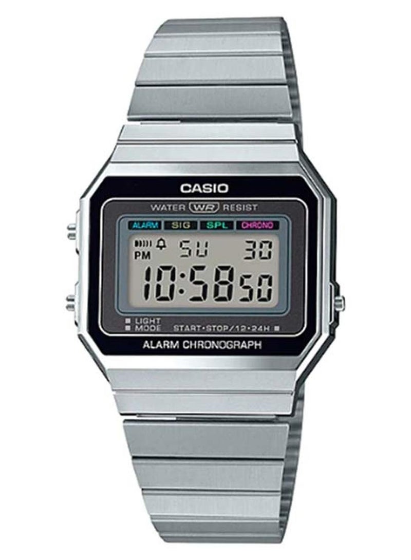 كاسيو ساعة يد رقمية بسوار من الإستانلس ستيل طراز A700W-1ADF - مقاس 36 مم - لون فضي - Image 1