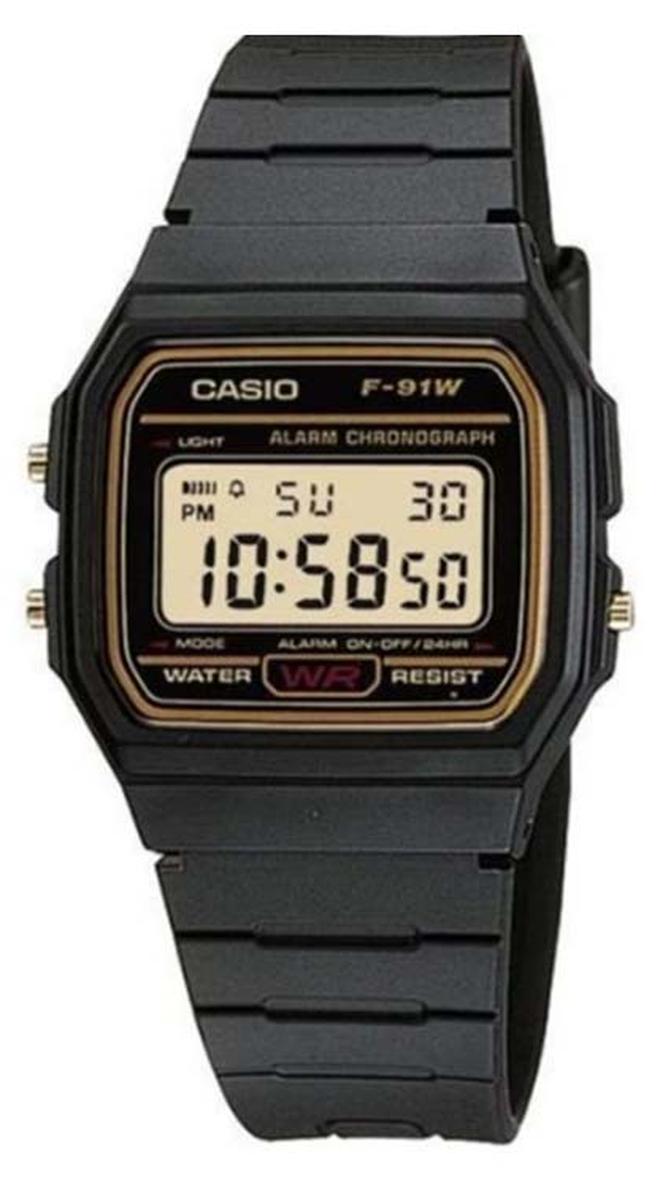 CASIO Men's Resin Digital Wrist Watch F-91WG-9QDF - 38 mm - Black - Image 1