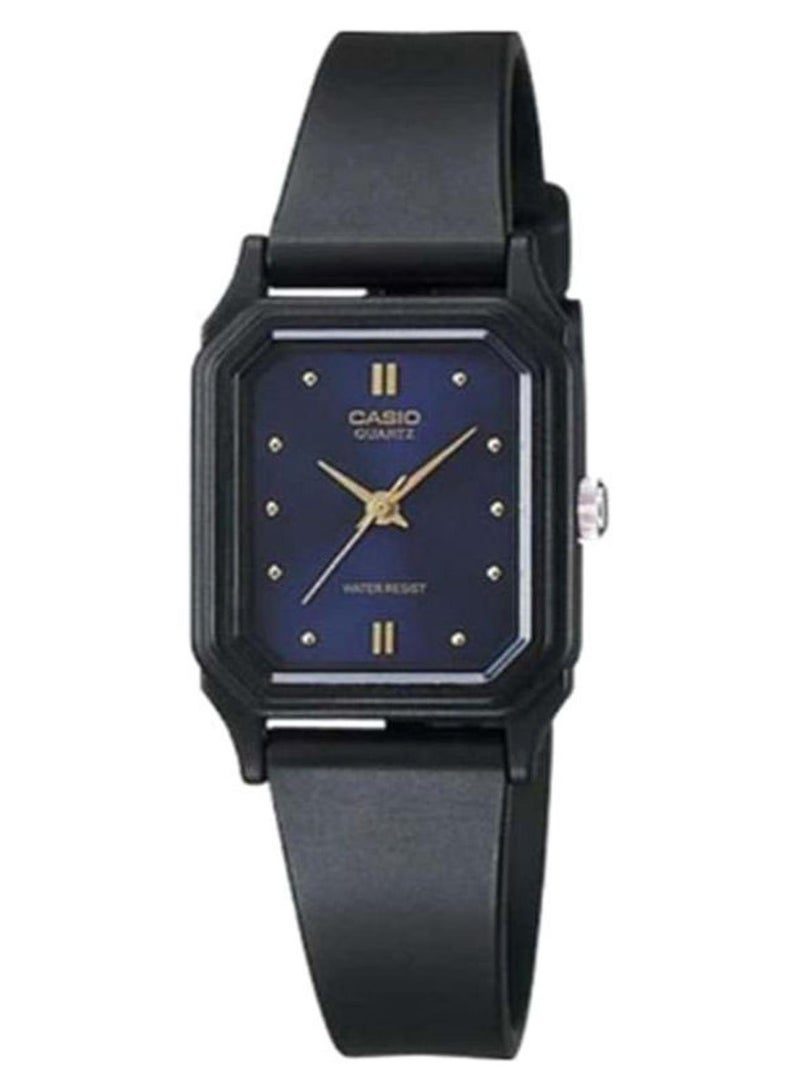 كاسيو ساعة يد بعقارب وسوار من الراتينج طراز LQ-142E-2ADF - مقاس 23 ملم - لون أسود للنساء - Image 1