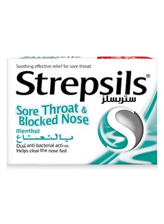 Strepsils Menthol Sore Throat And Blocked Nose Dual Anti-Bacterial Action Fast Effective Relief From Sore Throats 36 Lozenges  - Image 2