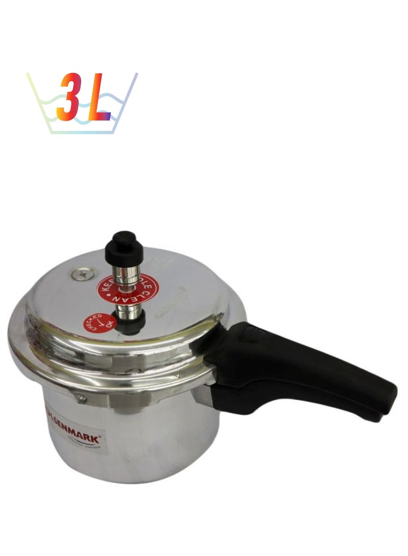 أولسنمارك طنجرة طهي بالضغط مزودة بقاعدة حث فضي 3.0لترات - Image 1