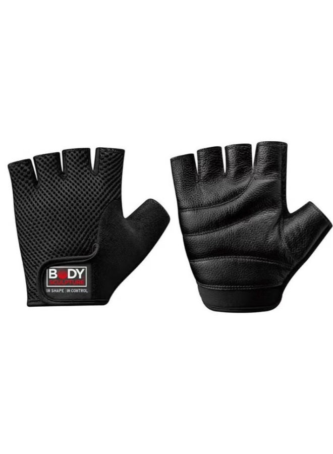 BODY SCULPTURE Black Leather Weight Lifting Gloves P25 – Medium – Palm Protection & Breathable Fit – Designed for Optimal Performance, Comfort, and Durability During Every Workout M  - Image 5