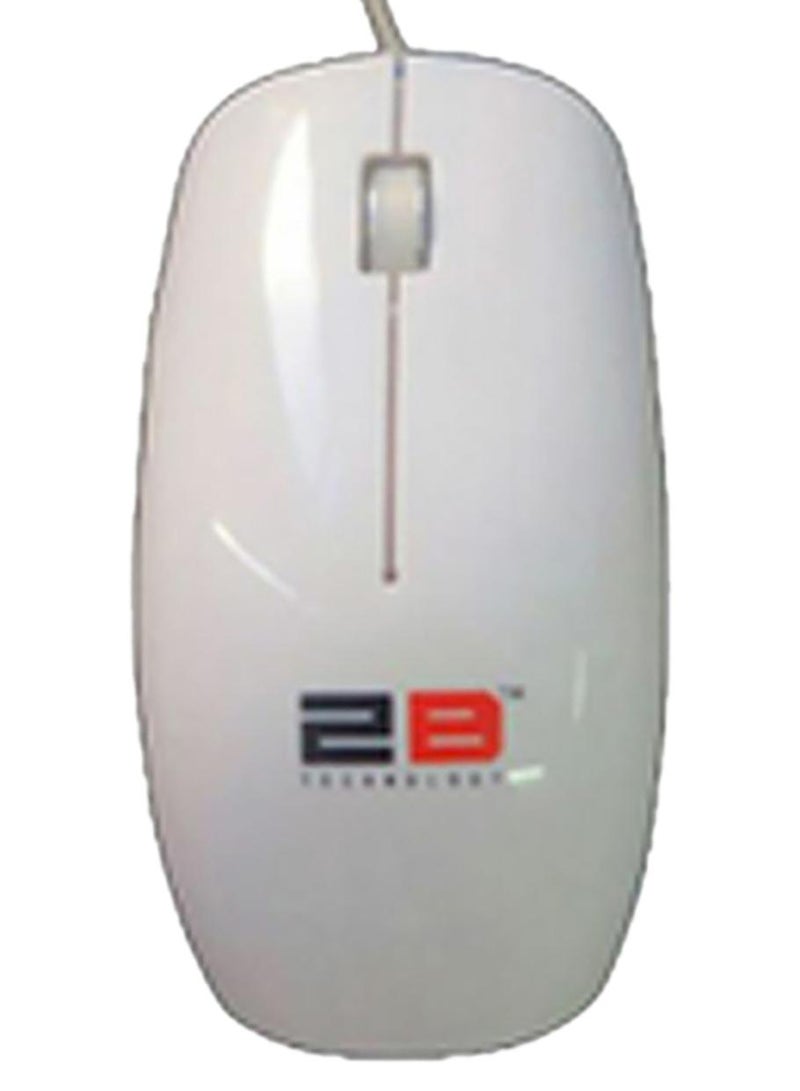 2B Piano Finishing Optical Wired Mice White