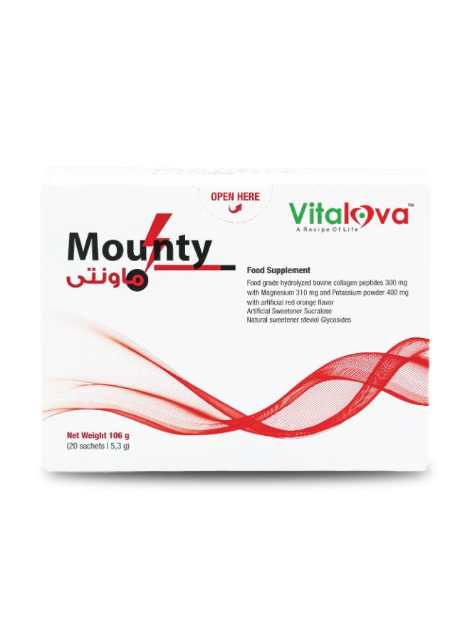 Sulinda Mounty Potassium, Magnesium and Collagen Peptide 20 Sachets 106 G - Image 1