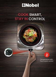 Nobel Electric Single Hot Plate with Overheat Protection, Indication Light, and has single 185MM Hot Plate, Automatic Ignition System 1500 W NHP401SS Silver  - Image 3