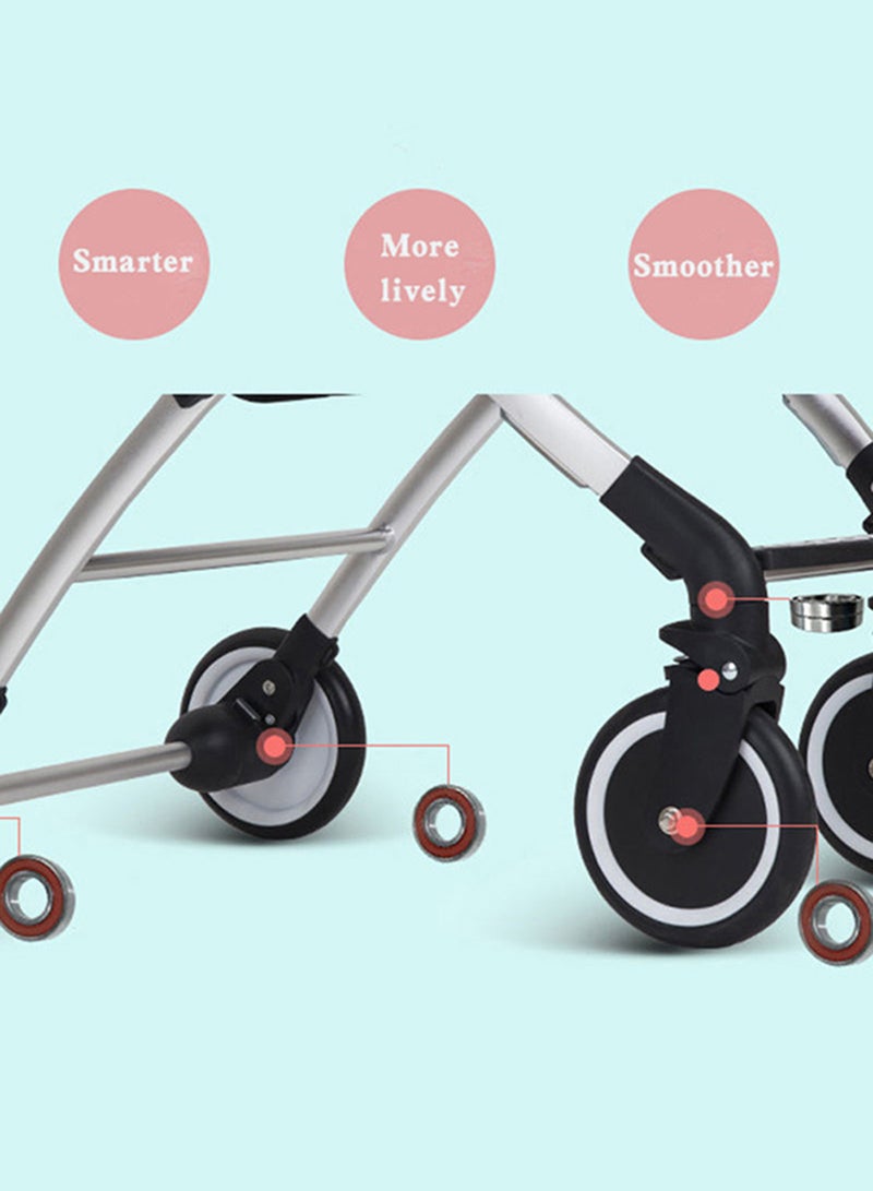 Kidle - One Hand Foldable Compact Travel Buggy With Five-Point Harness Baby Stroller - Khaki - Image 1