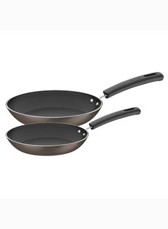 Sicilia 2 Pieces Hazelnut Aluminum Frying Pan Set With Interior And Exterior Starflon Excellent PFOA Free Nonstick Coating Hazelnut 24+28cm