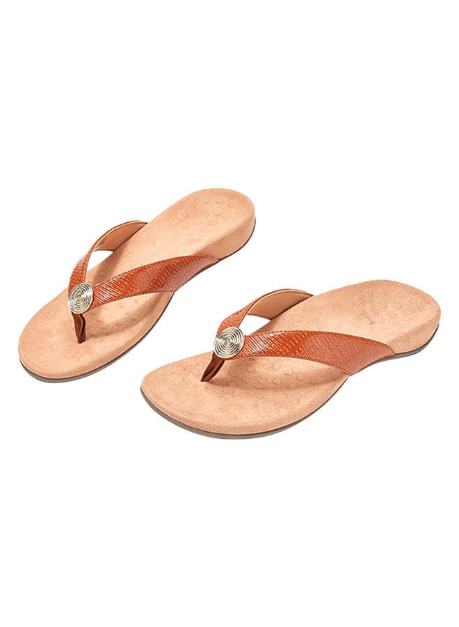 Anti-Slip Comfortable Flip-Flops Slipper Caramel  - Image 3
