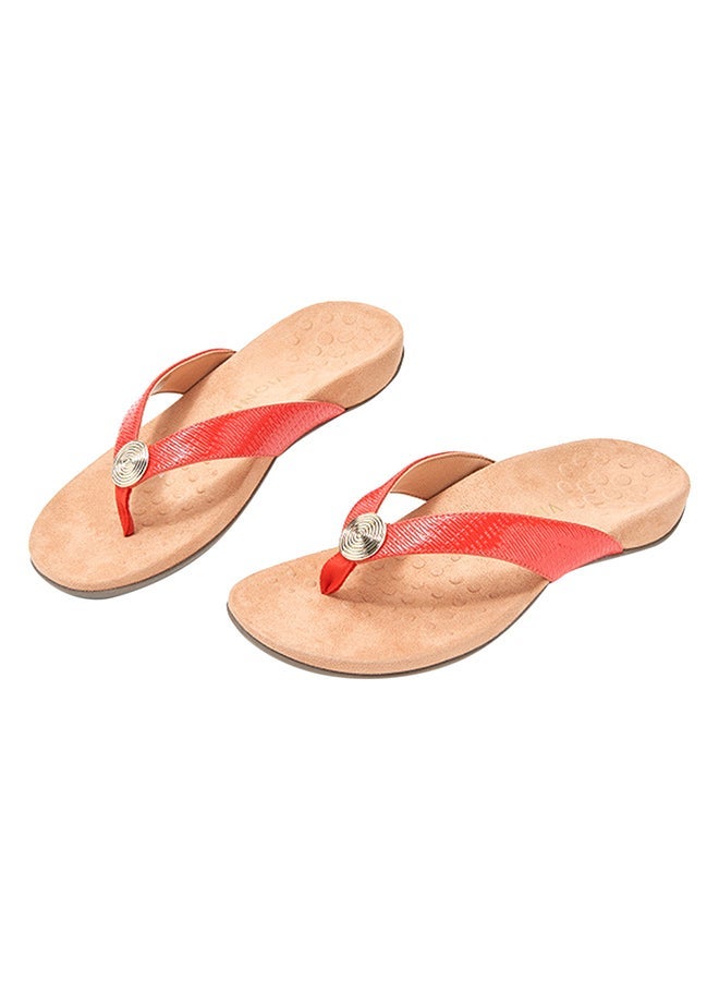 Anti-Slip Comfortable Flip-Flops Slipper Red  - Image 2