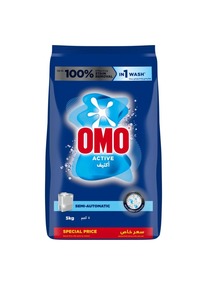 Omo Semi Automatic Laundry Detergent Powder For Effective Stain Removal 5kg - Image 1
