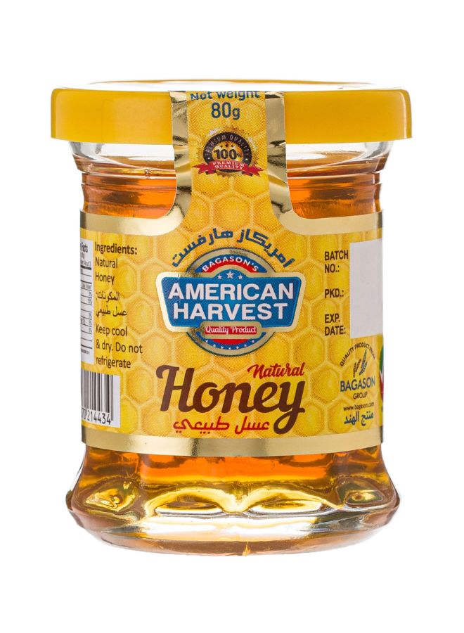 American Harvest Natural Honey Glass Jar 80grams  - Image 1