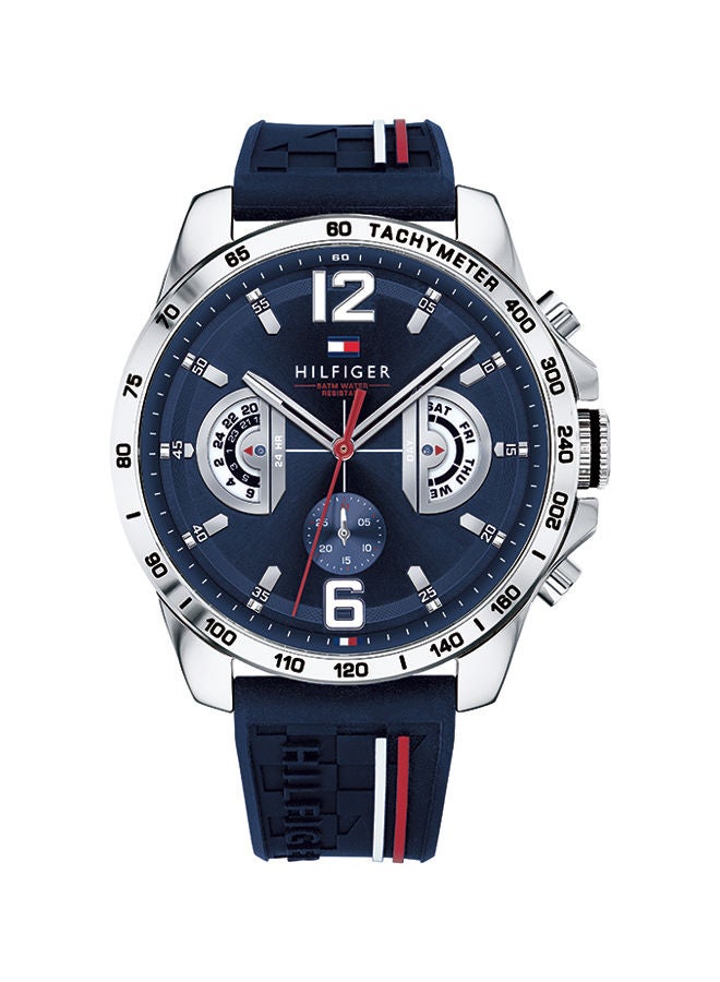 TOMMY HILFIGER Men's Decker Blue Silicon Strap Analog Wrist Watch 1791476 - 46 mm - Image 1