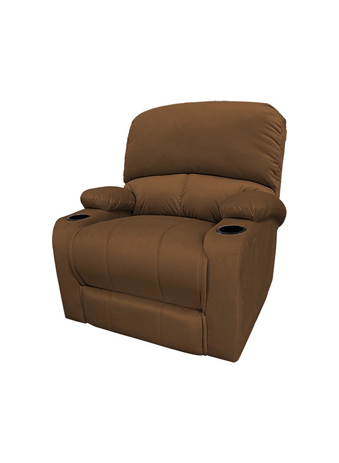 REGAL IN HOUSE Classic Recliner Chair Upholstered With Controllable Back Brown 95x106x85cm  - Image 1