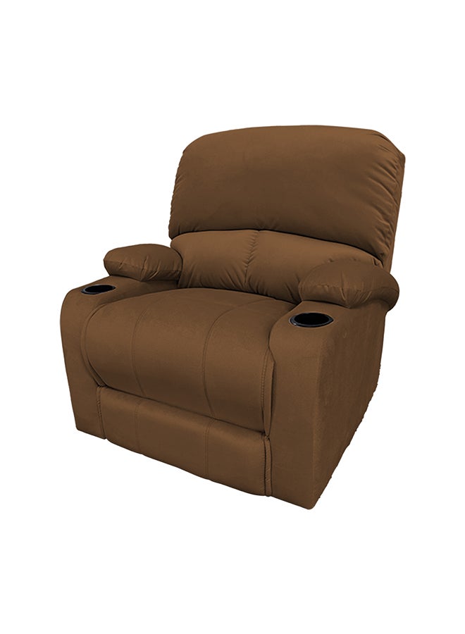 REGAL IN HOUSE Classic Recliner Chair Upholstered With Controllable Back Brown 95x106x85cm  - Image 3