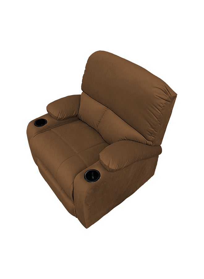 REGAL IN HOUSE Classic Recliner Chair Upholstered With Controllable Back Brown 95x106x85cm  - Image 2