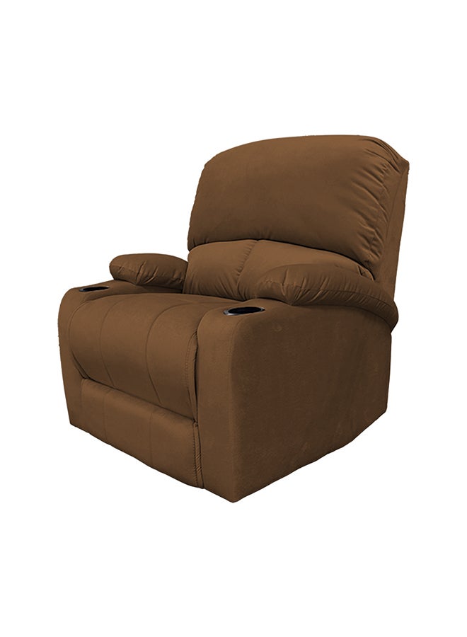 REGAL IN HOUSE Classic Recliner Chair Upholstered With Controllable Back Brown 95x106x85cm  - Image 4