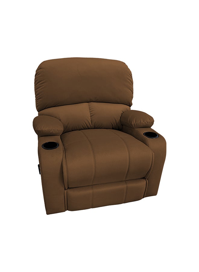 REGAL IN HOUSE Classic Recliner Chair Upholstered With Controllable Back Brown 95x106x85cm  - Image 5