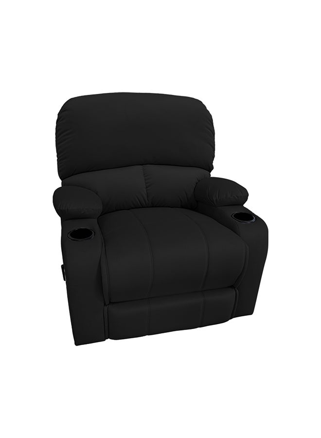 REGAL IN HOUSE Classic Recliner Chair Upholstered With Controllable Back Black 95x106x85cm  - Image 5