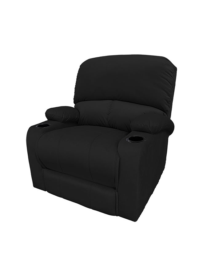 REGAL IN HOUSE Classic Recliner Chair Upholstered With Controllable Back Black 95x106x85cm  - Image 3