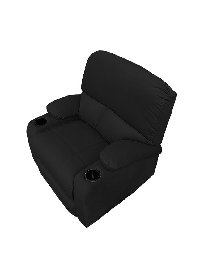 REGAL IN HOUSE Classic Recliner Chair Upholstered With Controllable Back Black 95x106x85cm  - Image 2
