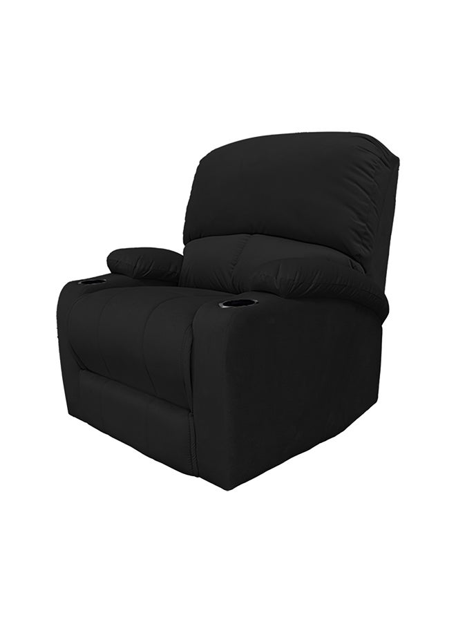 REGAL IN HOUSE Classic Recliner Chair Upholstered With Controllable Back Black 95x106x85cm  - Image 4