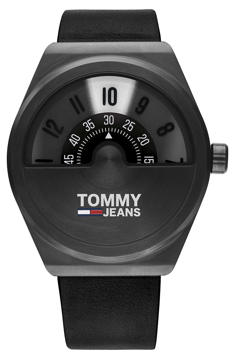 تومي هيلفيغر ساعة يد بعقارب وسوار من الجلد طراز 1791773 للرجال - Image 1